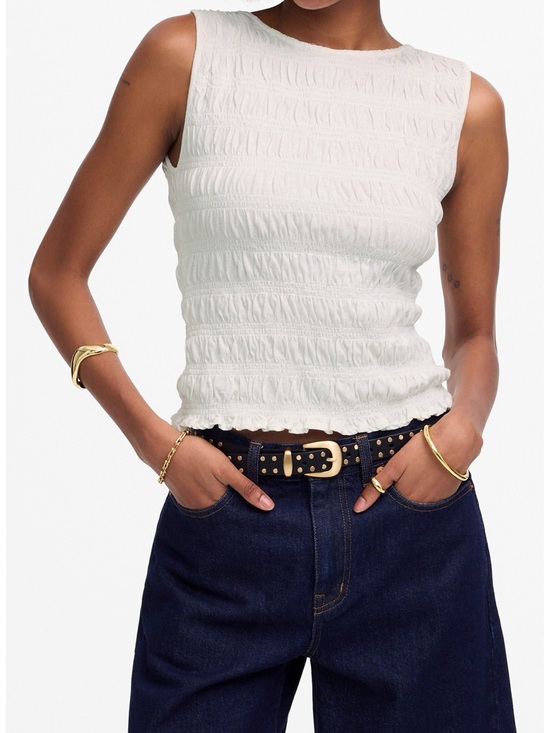 Madewell Tops - Madewell White Smocked Top - XS